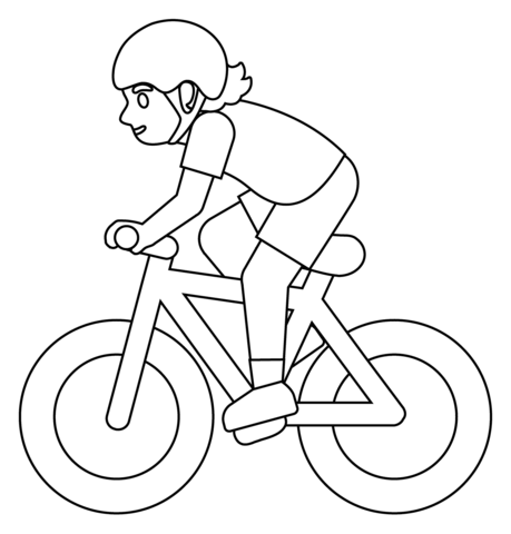 Person Biking Emoji Coloring Page